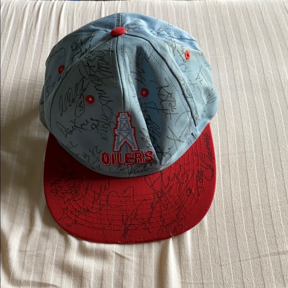 Autographed Oilers NFL Hat